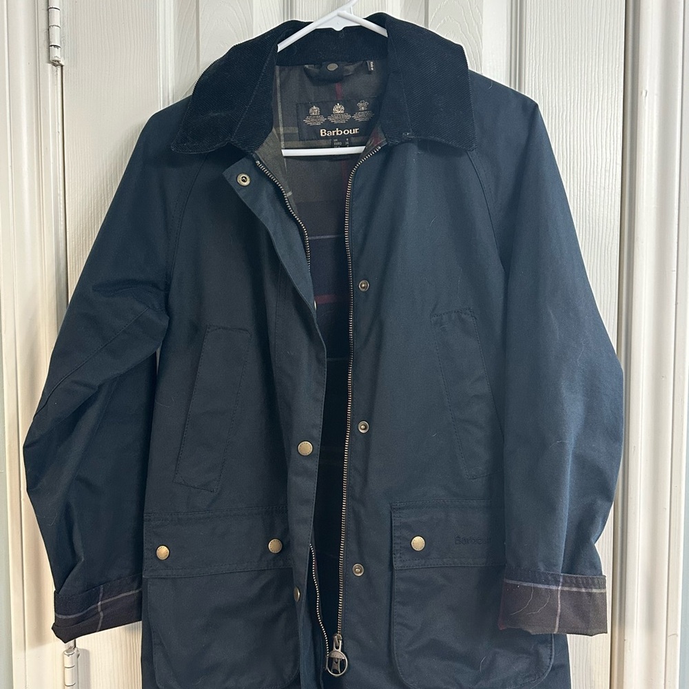 Barbour Navy Military Field Jacket with Structured Shoulders